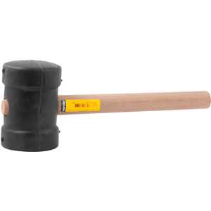 Martelo de borracha 80 mm, cabo em madeira, preto, VONDER