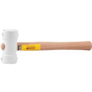 Martelo de borracha 40 mm, cabo em madeira, para azulejista, branco, VONDER
