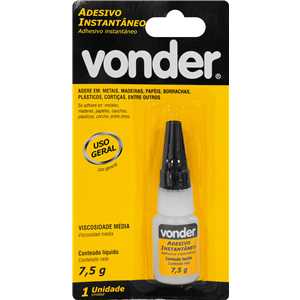 Adesivo instantâneo cianoacrilato, 7,5 g, blister, VONDER