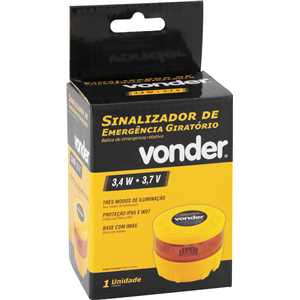 Sinalizador de emergência giratório, recarregável, VONDER