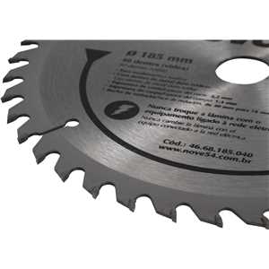 Lâmina de serra circular com dentes de metal duro/vídea, 185 mm x 20 mm, 40 dentes, NOVE54