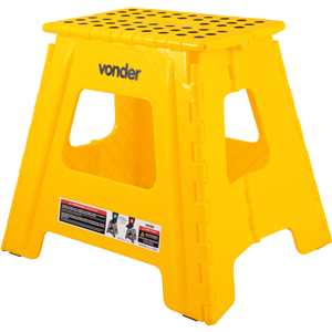 Banqueta plástica dobrável, amarela, altura 360 mm, VONDER