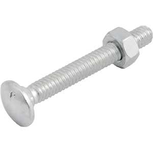 Parafuso francês zincado, 1/4" x 2", com porca, VONDER