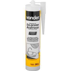 Borracha de silicone acético, branco, 256 g, VONDER