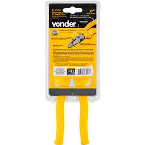 Alicate universal 8", para eletricista, profissional, CRV, 1.000 V, VONDER