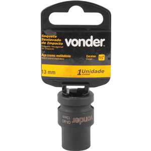 Soquete sextavado de impacto, encaixe de 1/2" x 13,0 mm, VONDER