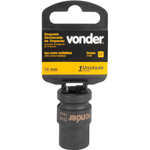 Soquete sextavado de impacto, encaixe de 1/2" x 14,0 mm, VONDER
