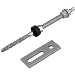 Conjunto haste M10 x 200 mm com suporte reto para painel solar, para madeira, VONDER