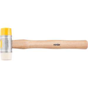 Martelo 28 mm, borda intercambiável, nylon/poliuretano, cabo em madeira, VONDER