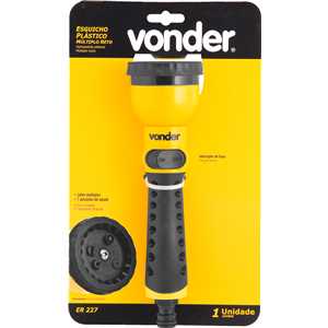 Esguicho plástico para jardim, 7 funções, reto, engate 1/2", ER 227, VONDER
