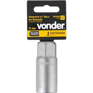 Soquete para vela de ignição, encaixe 1/2", 21 mm, VONDER