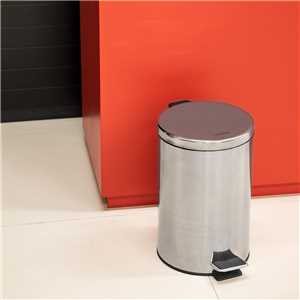 Lixeira redonda, 12 litros, inox, cinza, VONDER