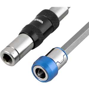 Jogo de bits/ponteiras com 8 peças, encaixe sextavado de 1/4", com extensão magnética articulada, VONDER