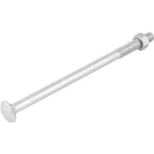 Parafuso francês zincado, 1/2" x 9", com porca, VONDER