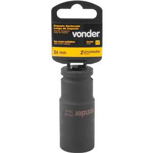 Soquete sextavado longo de impacto, 24 mm, encaixe de 1/2", VONDER