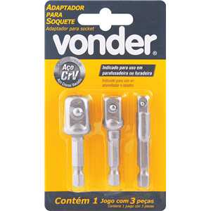 Jogo de adaptadores para soquetes, com 3 peças, VONDER