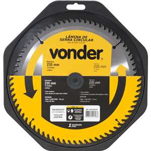 Lâmina de serra circular com dentes de metal duro/vídea, 450 mm x 30 mm, 60 dentes, VONDER