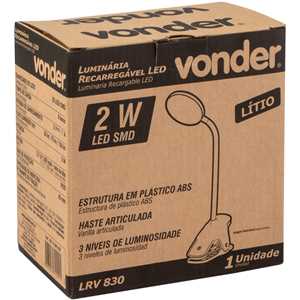 Luminária recarregável, LED, LRV 830 VONDER