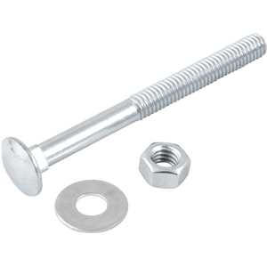Parafuso francês zincado, 5/16" x 3.1/2", com porca e arruela, cartela com 2 conjuntos, VONDER