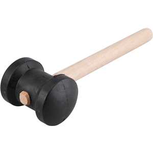 Martelo de borracha 80 mm, cabo em madeira, preto, NOVE54