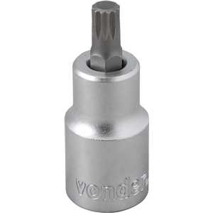Soquete multidentado, curto, com encaixe de 1/2", M8, VONDER