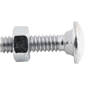 Parafuso francês zincado, 1/4" x 1", com porca, VONDER