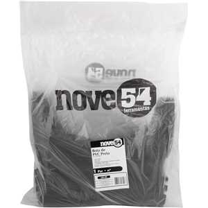 Bota de PVC preta, cano médio, sem forro, 35/36, NOVE54