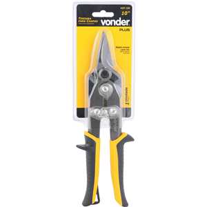 Tesoura 10", para chapas, modelo aviação, corte reto, VDP 10R, VONDER PLUS