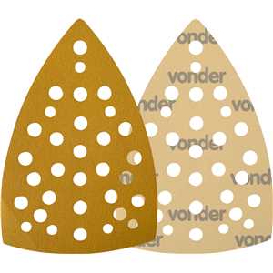 Lixa triangular com costado em papel com fibra de poliéster, 158 mm x 158 mm x 103 mm, grão 800, embalagem com 10 peças, VONDER