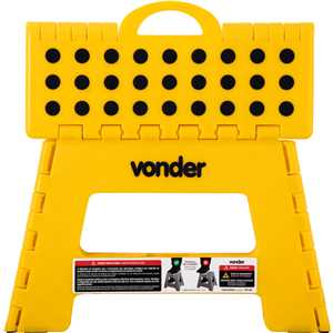 Banqueta plástica dobrável, amarela, altura 220 mm, VONDER