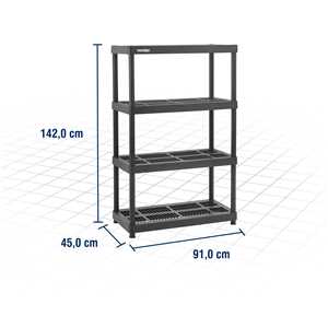 Estante plástica, 142,0 cm x 91,0 cm x 45 cm, EPV 040 VONDER