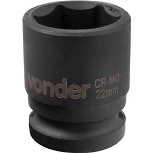 Soquete sextavado de impacto, encaixe de 1/2" x 22,0 mm, VONDER