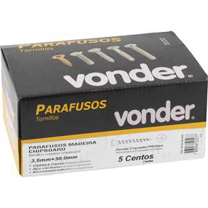 Parafuso madeira chipboard, cabeça chata, fenda cruzada/phillips, 3,5 mm x 30,0 mm, VONDER