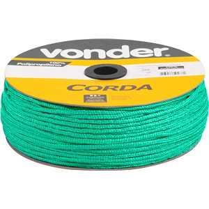 Corda multifilamento trançada 6,0 mm x 165 m, verde, em carretel, VONDER