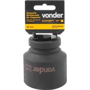 Soquete sextavado de impacto, encaixe de 1" x 50,0 mm, VONDER