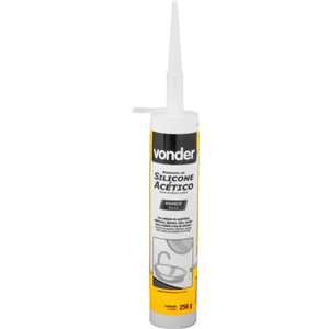 Borracha de silicone acético, branco, 256 g, VONDER