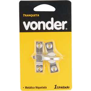 Tranqueta niquelada com base de 2 furos, VONDER