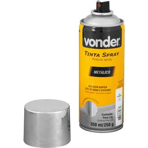 Tinta em spray metálico, cromado, 350 ml/250 g, VONDER