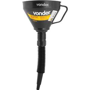 Funil plástico, bico flexível, preto, 160 mm, VONDER
