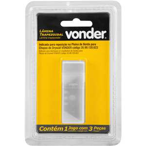 Lâmina trapezoidal para plaina de bordas para chapa de drywall, VONDER