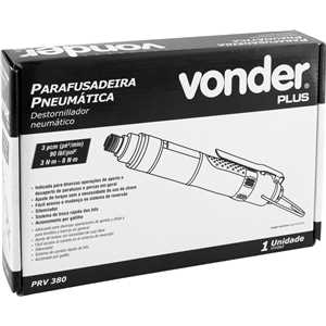 Parafusadeira pneumática com encaixe de 1/4", com acionamento por gatilho, PRV 380, VONDER PLUS