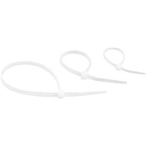 Abraçadeira de nylon, branca, tubo com 300 peças, VONDER