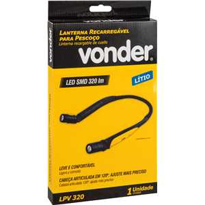 Lanterna recarregável para pescoço, LPV 320, VONDER