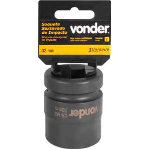 Soquete sextavado de impacto, encaixe de 1" x 32,0 mm, VONDER
