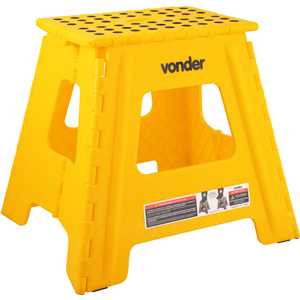 Banqueta plástica dobrável, amarela, altura 360 mm, VONDER