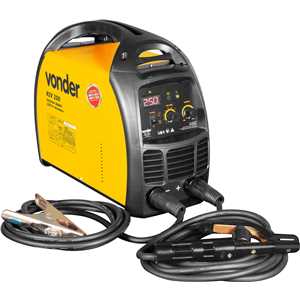 Inversor para solda com eletrodo e TIG, 250 A, RIV 250, display digital 220 V~, monofásico, VONDER