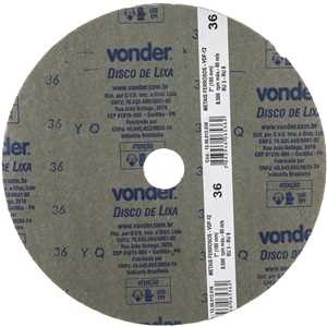 Disco de lixa costado em fibra, 7", grão 36  VDF 12, VONDER