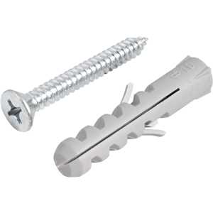 Parafuso autoatarraxante, 6,3 mm x 50,0 mm, cabeça chata, phillips, com bucha 10 mm, VONDER