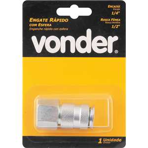 Engate rápido de 1/4", rosca fêmea 1/2" NPT, com esferas, VONDER