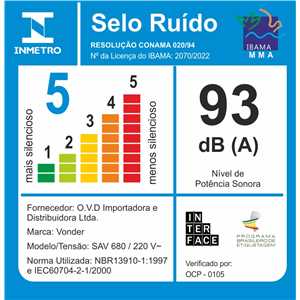 Soprador e aspirador, 680 W, 220 V~, SAV 680 VONDER